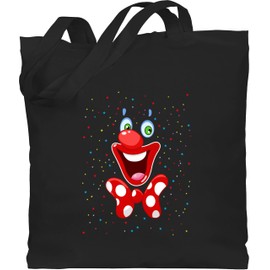 Shirtracer - Cotton Bag - & Fancy Dress - Bags - Clown Face Carnival Costume I Clown Costume Funny Clown Face, 2 Black