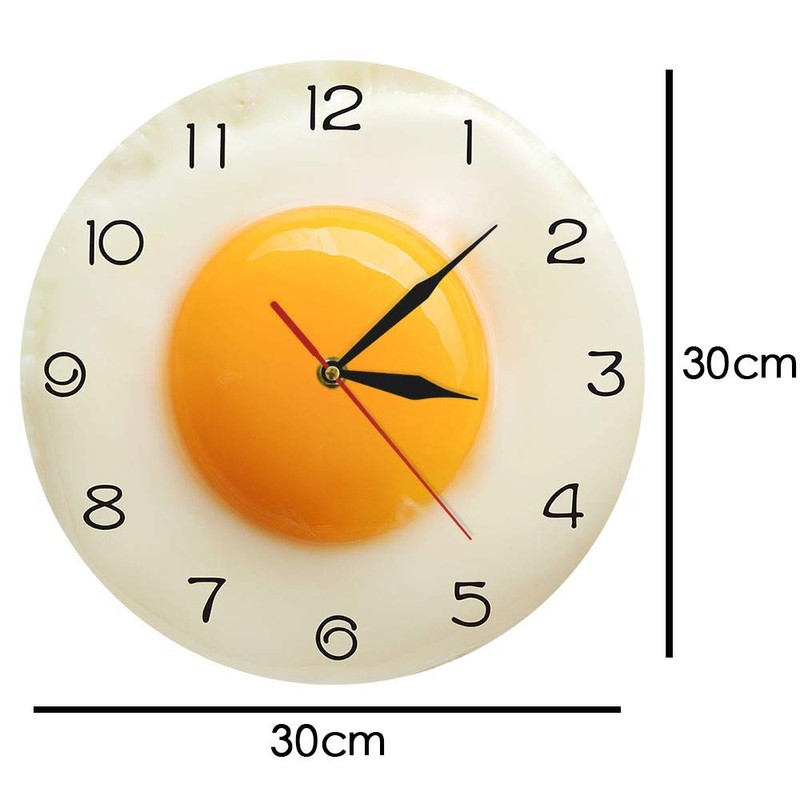 Giilayky Fried Egg Poached Egg Wall Clock Egg Yolk Clock