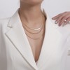 Carovo Dainty Gold Herringbone Layered Necklaces Set for Women 18K