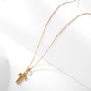 Women's Cross Pendant with AAA Cubic Zirconia, Gold Cross Necklace