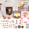 Kids Camping Playset with Pop Up Tent, Pretend BBQ Campfire Sets with Toy Food, Indoor Outdoor Educational Toys for Boys Girls Hiking Adventure Gifts Outdoor Playset Nature Exploration Toys