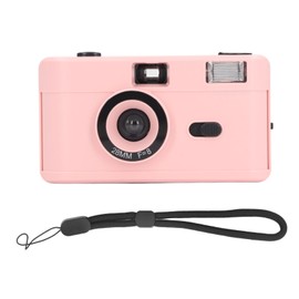 35MM Film Camera Reusable Lightweight Vintage Camera Built in Flash with 28MM F/8 Lens 1/120s Shutter Speed Pink