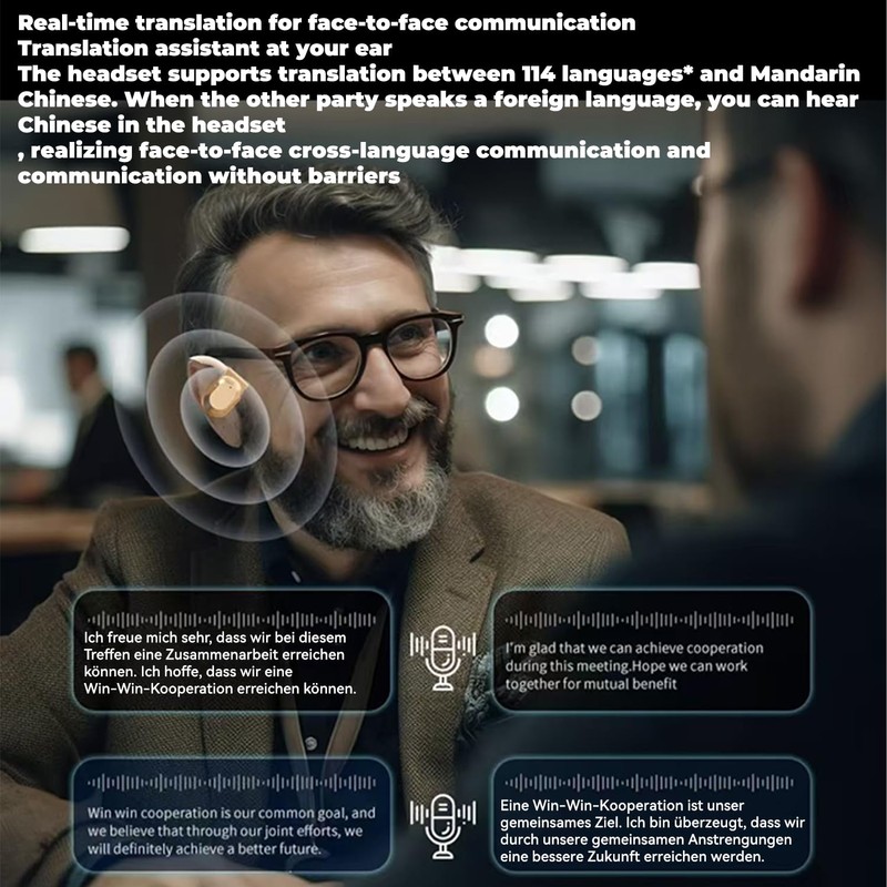 Language Translator Earbuds, Audífonos Traductores en Tiempo Real, Support 75
