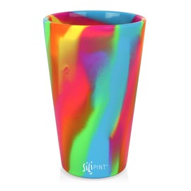 Silipint Silicone Pint Glass. Unbreakable, Reusable, Durable, and Guaranteed for Life. Shatterproof 16 Ounce Silicone Cups for Parties, Sports and Outdoors (Single, Hippy Hop)