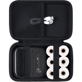 khanka Hard Case with Phomemo m221/M220/M110/m110s Label Maker - Portable Bluetooth Label Maker Carrying Storage Bag for Printer Labels, USB Cable and Accessories (Case Only) (Black)