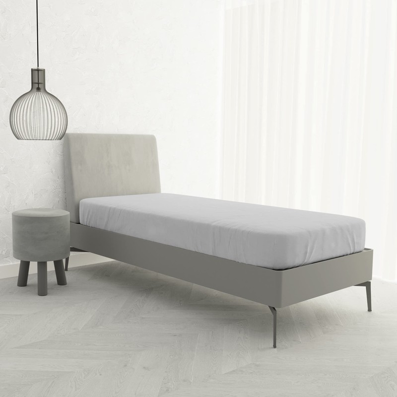 Max Color Bed Sheet 25 cm Corner, Light Grey, Single