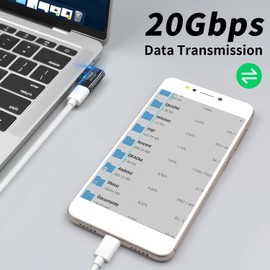 Duttek Right Angle USB C Adapter (2PCS),USBC3.2 20GBps, 100W USB C Adapter Supports 8K Audio/Video,Zinc alloy USB C Extender compatible with Phones,Tablets,Laptops, MacBook and More Type C Devices