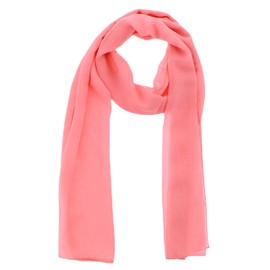 WESTEND CHOICE Ladies Chiffon Scarves Women Plain Neck Scarf Soft Headwrap Girls Headscarf Sheer Wrap women's scarves & wraps 150x45 cm (Coral)
