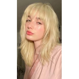 Clip in Bangs, Extensions Thick Blonde Hair Clip ins with Natural Clip on Fringe Real Hair Bangs Hairpieces for Women Girls Dyeable