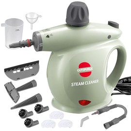 Handheld Steam Cleaner, Pressurized Multi-Surface Steam Shot with 13 Accessories, Safety Lock, Steamer for Cleaning Floor, Upholstery, Grout, Windows, Couch and Car, Green