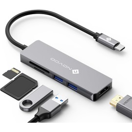 USB C Hub, NOVOO USB Type C Hub Adapter with 4K HDMI, 2 X USB 3.0, SD Card & Micro SD Card Slots USB-C Multiport Adapter USB C Dongle for MacBook Pro Dell XPS HP More Type C Devices
