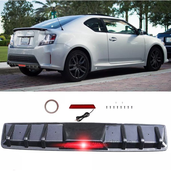 GOODFITMENT Rear Bumper Diffuser Spoiler Lip w/LED Tail Brake Stop