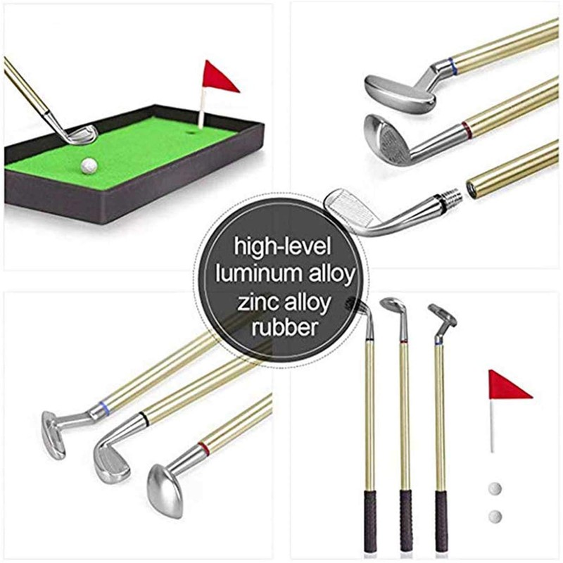 Mini Golf Club Putter Ballpoint Pen Golfers Gift Box Set