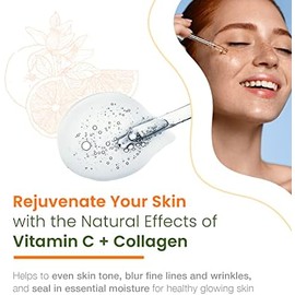 Natural Chemist Suero Facial Con Vitamina C Y Colágeno Mejora La Elasticidad De La Piel, Reduce Las Manchas Oscuras Y Las Arrugas, Ilumina El Cutis -