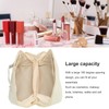 Makeup Cosmetic Bag Large Capacity Embossed Pattern Multifunctional Divider PU