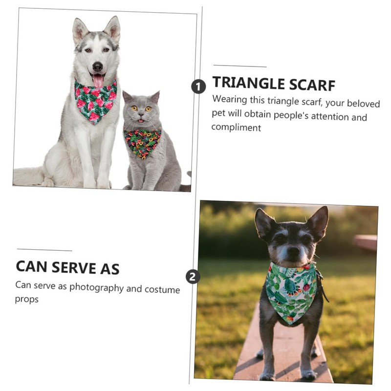 Levemolo 8pcs Tropical Pet Bandana Triangle Scarf for Dogs Comfortable