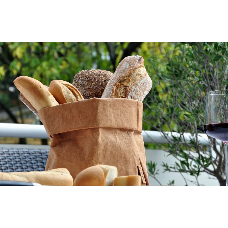 Large XXL Bread Basket/Sand/Modern/Vegan Leather as Fabric Alternative/Bread Bag/Bread Basket/Fruit