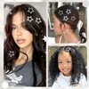 NAISKA 24Pcs Silver White Star Snap Hair Barrettes No Slip