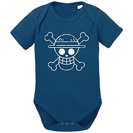 Logo Break One Baby Piece Ruffy Romper Organic Cotton Bodysuit Boys & Girls 0-12 Months - dark blue