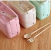 OEM Box Lunch 3 Niveles Topper Térmico Lonchera Cubiertos Bamboo