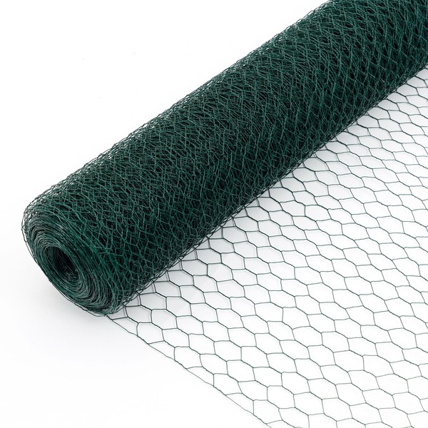 Heemab Large Hexagonal Floral Green Chicken Wire for Garden Protection,