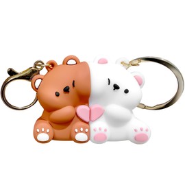 Bear Couple Keychain, Matching Keychains Valentines Day Cute Couple Gifts for Girlfriend Boyfriend Couples Matching Best Friend Keychain Birthday Gifts for Best Friend Wife Husband Wedding