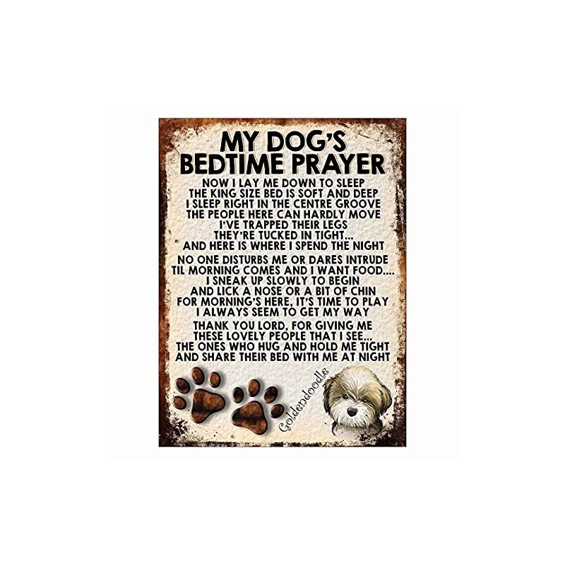 MY DOG'S BEDTIME PRAYER RETRO STYLE METAL TIN SIGN/PLAQUE (368DRS)