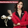 Pearl Brooch Pins for Women, Fashion and Elegant Alloy Bow