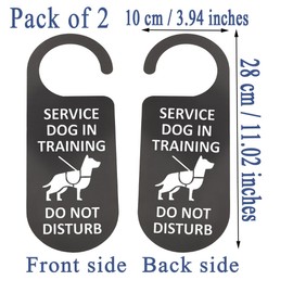 CENWA 2 Pcs Service Dog Inside/Service Dog In Training Room Door Knob Hanger Sign Door Decor (service Training)