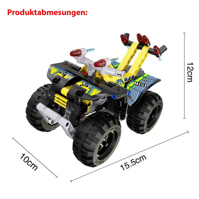 CaDA Quad Vehicle Building Block Set with Pull Back Function,