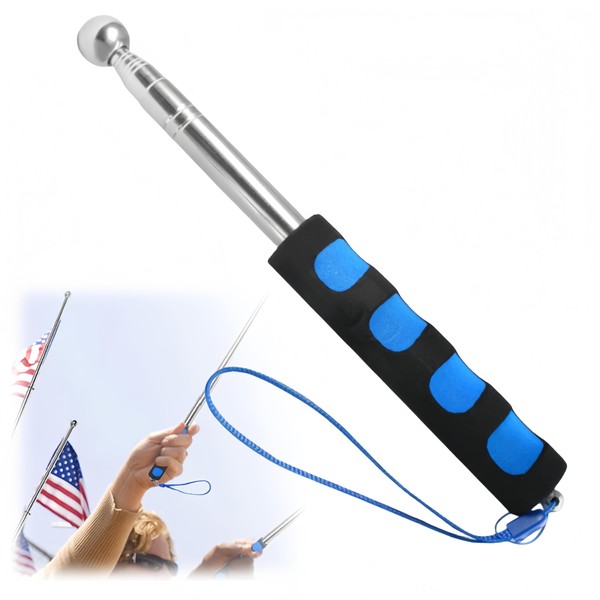 Ai-OUMLEEF Handheld Flagpole, Self Defence Stick Retractable, Flagpole Hardware 1.2m