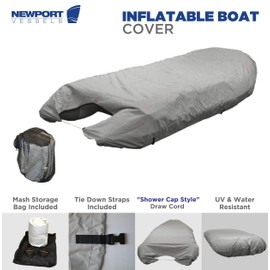 Newport UV Resistant Inflatable Dinghy Boat Cover, Grey, 9-10-Feet