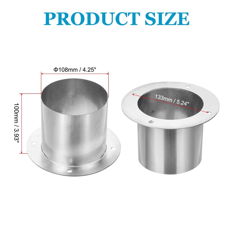 PATIKIL 4.25" Duct Connector Flange, Straight Pipe Exhaust Flange Stainless