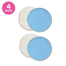 Bamboobies Washable Reusable Overnight Nursing Pads with Leak-Proof Backing For Breastfeeding, 4-Count