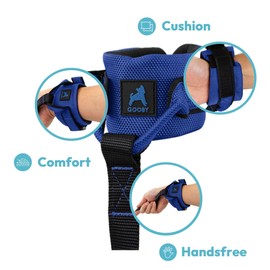 Gooby Easy Fit Wrist Band Surfer Leash - Turquoise, 6 FT - Comfortable Hands Free Leash with Elastic Band for Small, Medium and Large Dogs