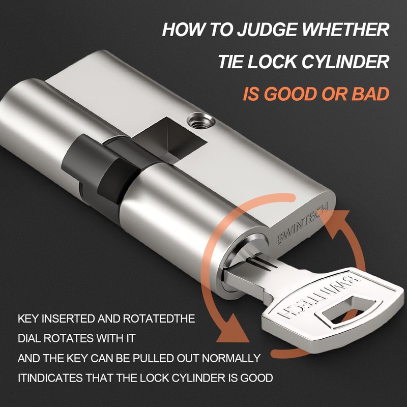 Bwintech 80 mm (40/40) Nickel-Zinc Alloy Euro Cylinder Lock, Door