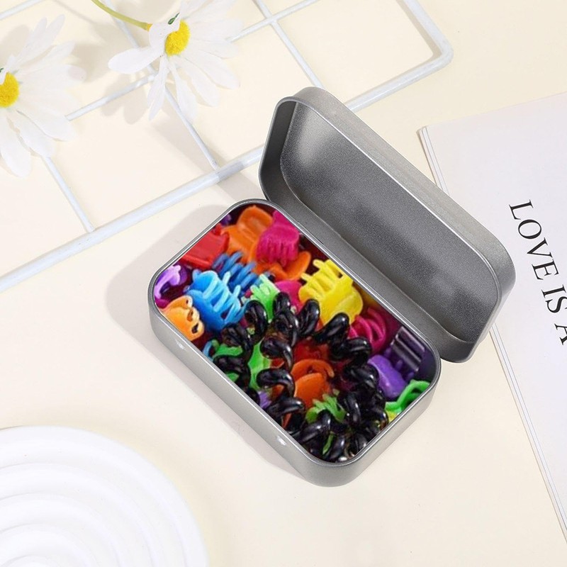 CQQNIU 8-Piece Iron Box With Lid, Rectangular Storage Box, Mini