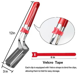 Anti-Scald Extended Handle Spatula Tongs, 12 Inch Multifunctional Stainless Steel Cooking Tongs Food Flip Shovel Clamp for Steak Fish Bread Hamburger BBQ Frying Pancake Pies Pizza