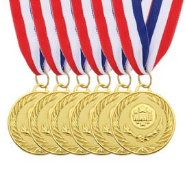 PATIKIL Gold Award Medals, 9 Pack 1st Prize Medals with Neck Ribbon Winner Style Award Medals for Game Sports Party Competitions Spelling Bees