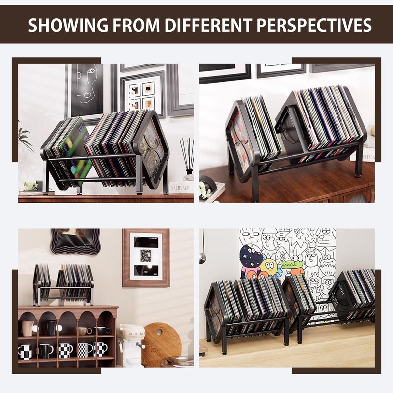 LILIWER Vinyl Record Storage Holder - Expandable 13-22.4" Width, Heavy-Duty