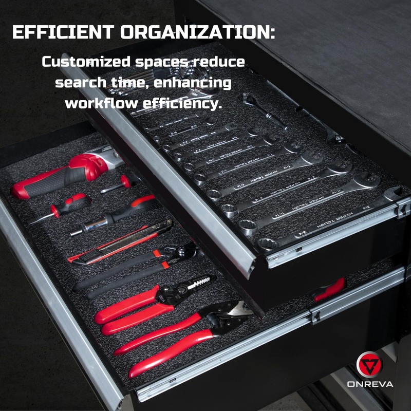 ONREVA Tool Box Foam 4Pack 2pc 18x12x2in & 2pc 18x12x1in,
