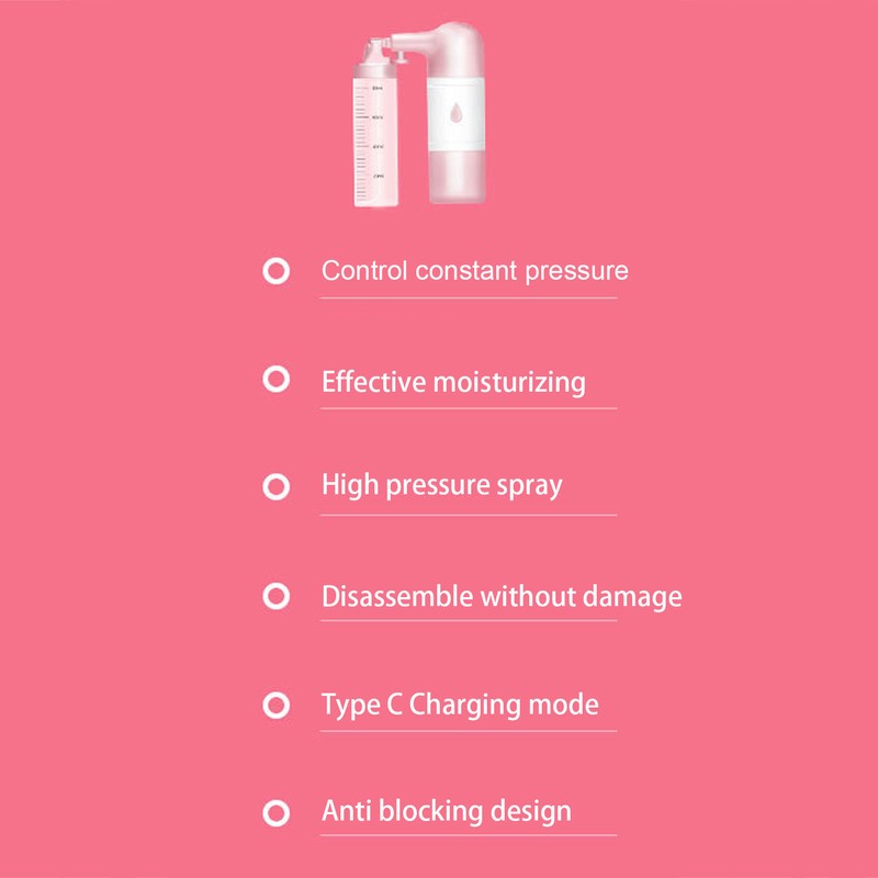 High Pressure Oxygen Injection Beauty Machine Handheld Nanometer Mist Facial