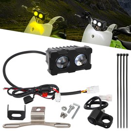 AUTOVIC Mini Dirt Bike Light Bar Kit, Universal Dirtbike Motorcycle Headlight Bar Kit, 2 Modes White Light & Amber Light Front Lamp Lights for Kawasaki Honda Yamaha Suzuki Ski-D oo G4 Dirt Bike Parts