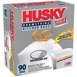 Husky Hk13xhf090w-xr Kitchen Trash Bags, 13 Gallon Capacity