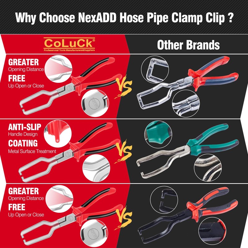 Electrical Connector Pliers Fuel Line Pliers 6Pcs,Hose Remover,Flat Hose Clamp,
