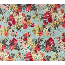 HGTV Garden Odyssey in Fog BTY HGTV 100% Cotton Slub Duck 54" Wide Floral