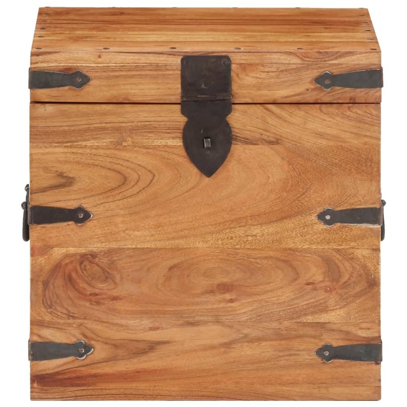 vidaXL Solid Acacia Wood Chest - Functional Lockable Storage Box