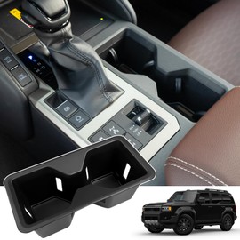 Center Console Cupholder Insert for 2025 2024 Toyota Land Cruiser 1958 250 Prado Cup Holder Liners - Protector Cup Drink Coaster Black Car Interior Accessories - TPE
