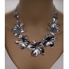 Chico's Hammered silver Leave Necklace NWT