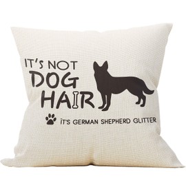 It's Not Dog Hair It's German Shepherd Glitter Linen Throw Pillow Case, Dog Lover Gifts, German Shepherd Mom Gifts, Funny German Shepherd Pillow Case,18x18inch Cushion Cover for Sofa Couch Bed